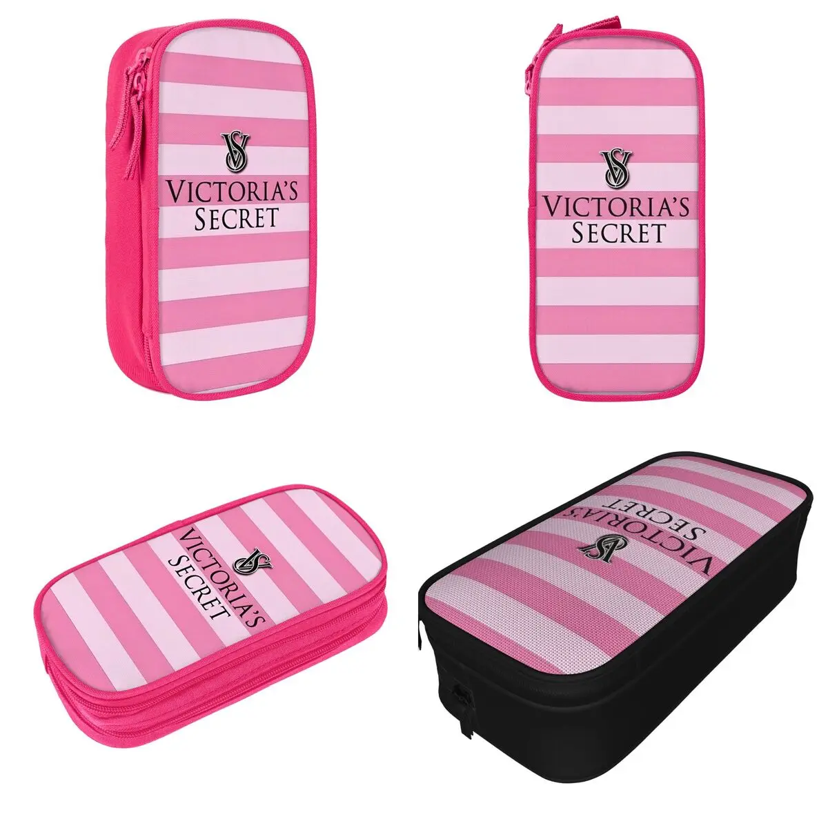 V-Victoria's S-Secret Pattern Stripe Pattern Pencil Cases Lovely Pen Holder Bag Student Big Capacity School Gifts Pencilcases