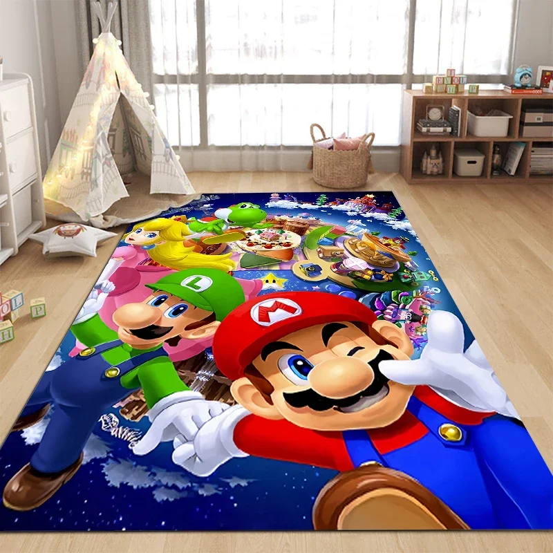 Super Mario Bros Printing Carpet for Living Room Bedroom Kid's Room Game Room Home Decor Area Rug Non-slip Mat Play Mat