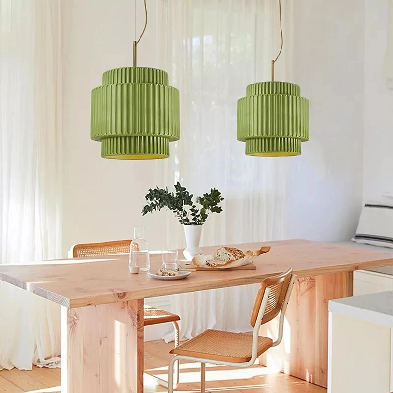 

Medieval Homestay Bedroom Bedside Pendant Led Lighting Designer Cream White Resin Chandeliers Dining Room Hanging Lamp