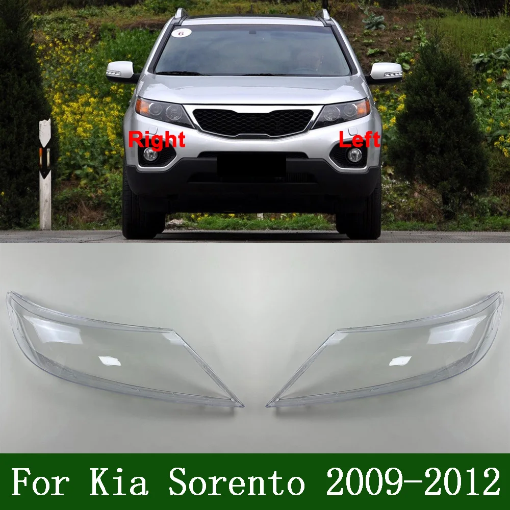 For Kia Sorento 2009-2012 Headlamp Cover Shade Headlight Transparent Lens Lamp Shell Masks Plexiglass Replace Original Lampshade