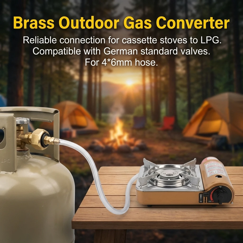 Adaptador gas camping – Conector válvula GLP estándar alemán - imagen 5