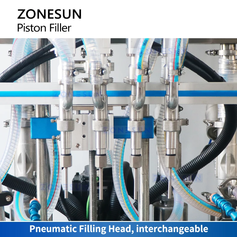 Zonesun ZS YT4T 4PX hochpräzise Servokolben-Abfüllmaschine für Lotionen, Saucen und viskose Pasten