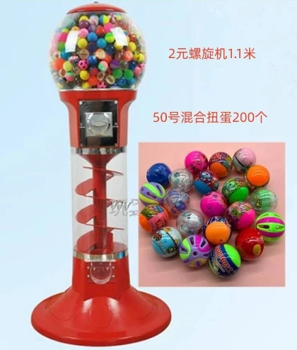 130cm Tall Spiral Gacha Machine chew gum bubble gum Bouncy Ball Candy Vending Machines Capsule Toys Gashapon Machine for sale