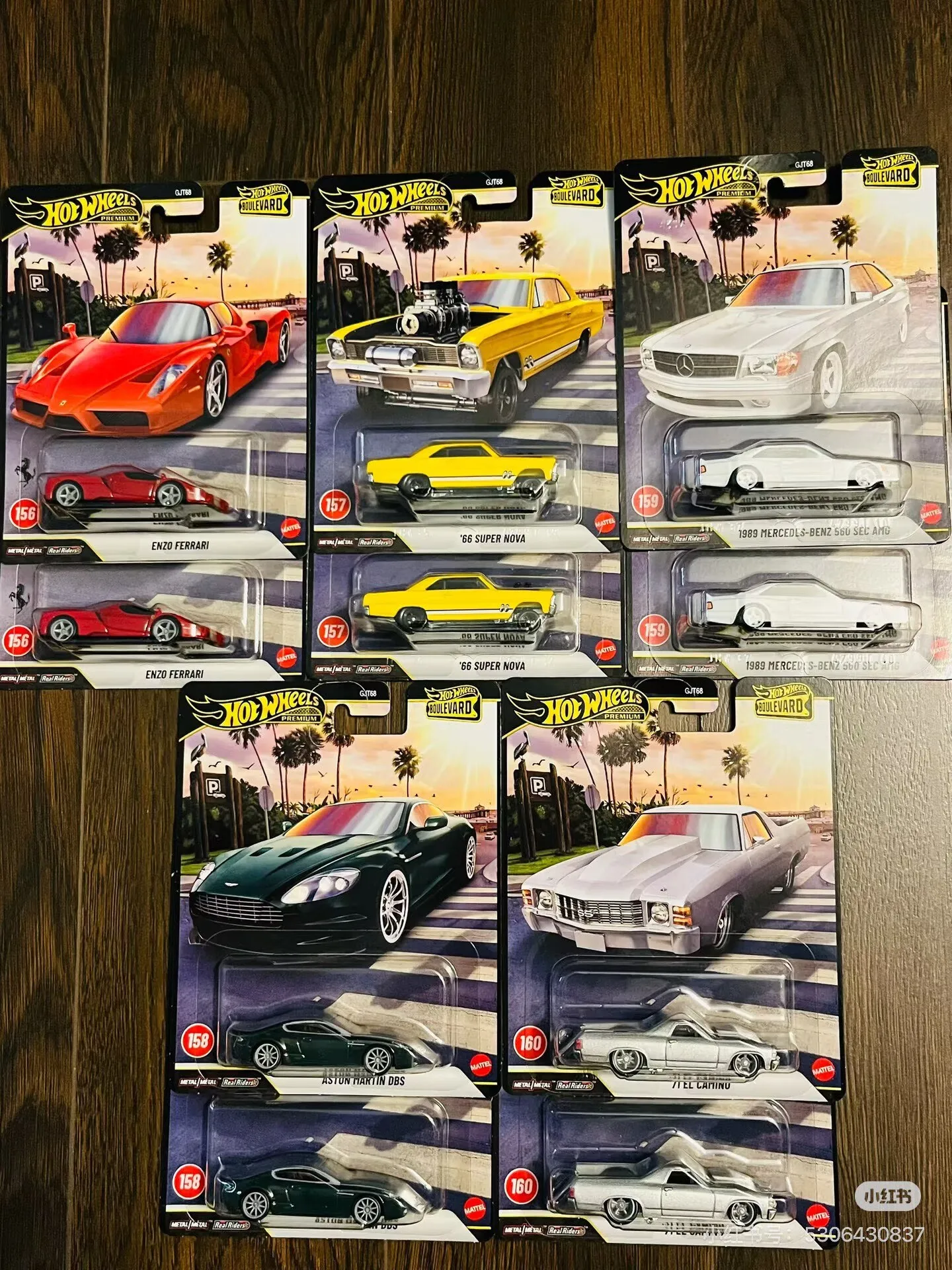 Hot Wheels Premium Boulevard GJT68 Druckguss-Automodell Enzo Ferrari Aston Martin Benz 560 Sammlerfahrzeug Geschenk – Detail 3
