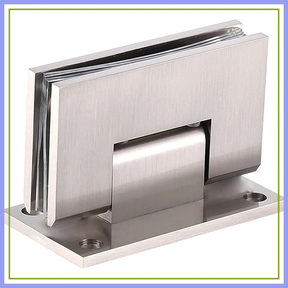

Glass Door Hinge Heavy Duty Short Back Plate for 5/16" to 1/2" Tempered Glass, Brushed Nickel