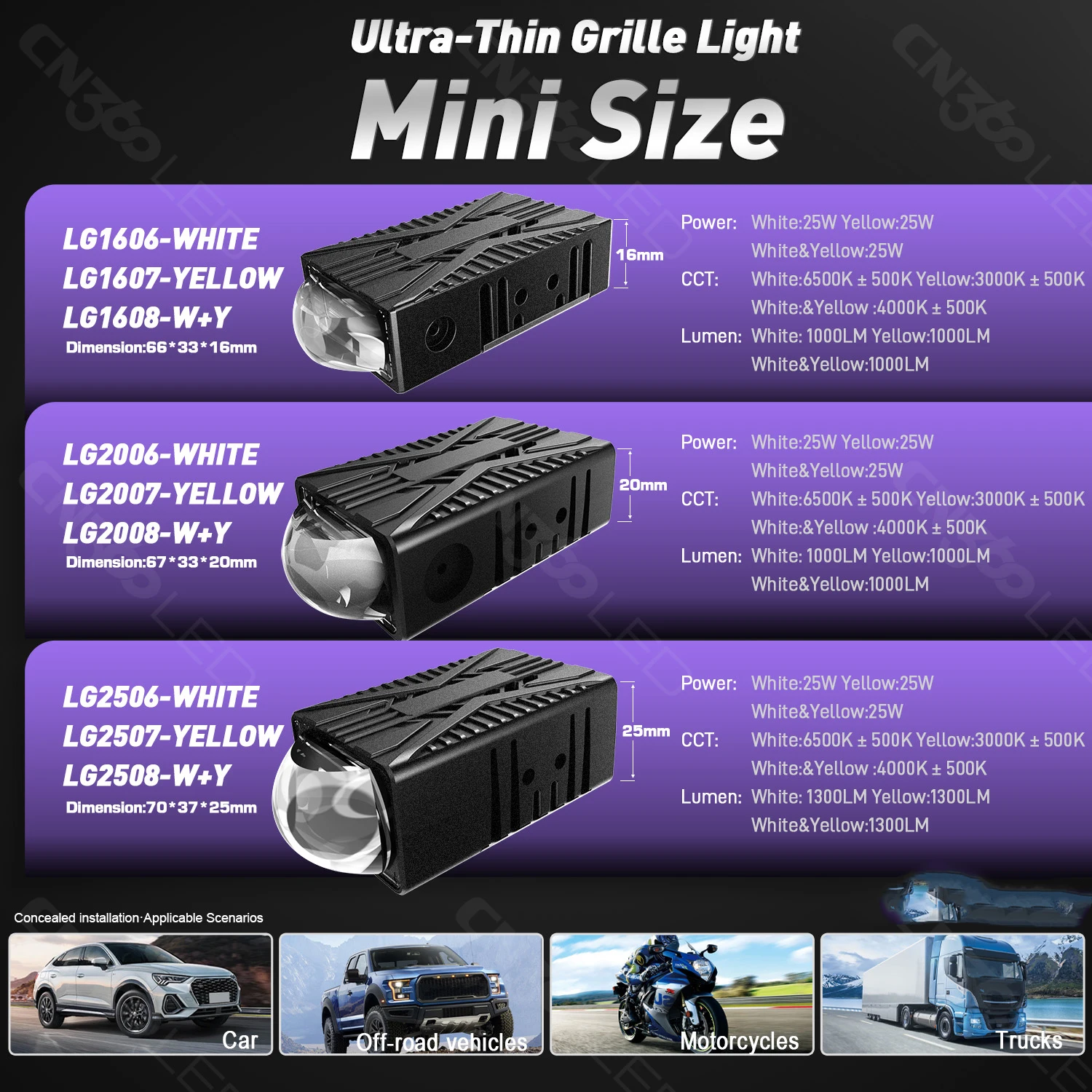 2 قطعة سيارة مصبغة مصباح ليد القرون سيارة الجبهة العلوي 50 واط دراجة نارية ATV UTV جهاز عرض صغير عدسة سيارة أضواء الضباب الطرق الوعرة 10 فولت-30 فولت #5