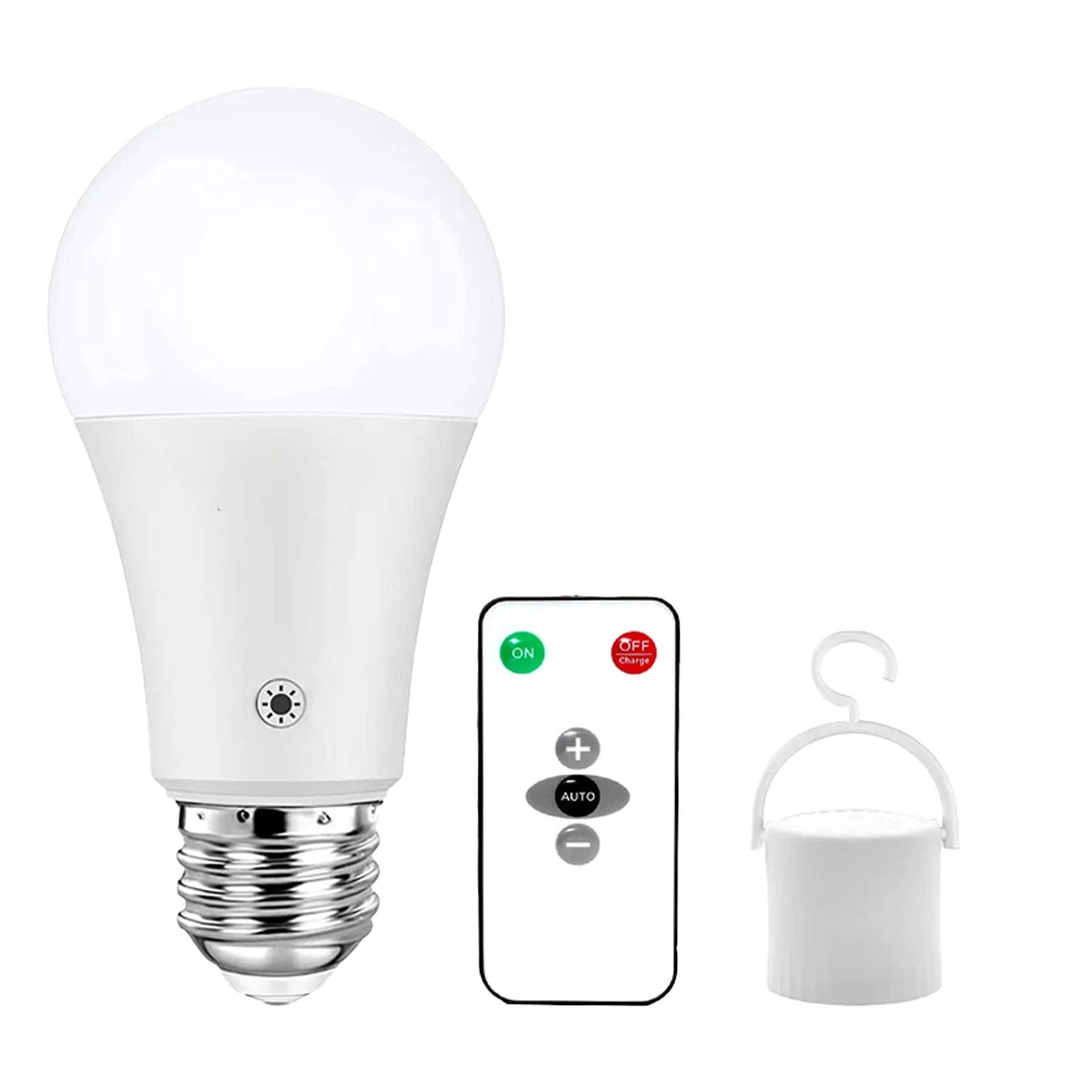 Rechargeable Light Bulbs with Remote,  Dimmable Battery Powered Light Bulbs,  A19 Standard Size Emergency LED Light Bulbs, 2 Pac