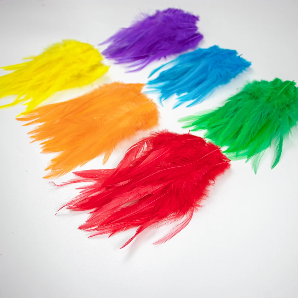 50Pcs Colored Rooster Feathers 4-6inch Fluffy cock Plumes DIY Wedding Party Decoration Dream Catcher Accessories Sewing Clothes