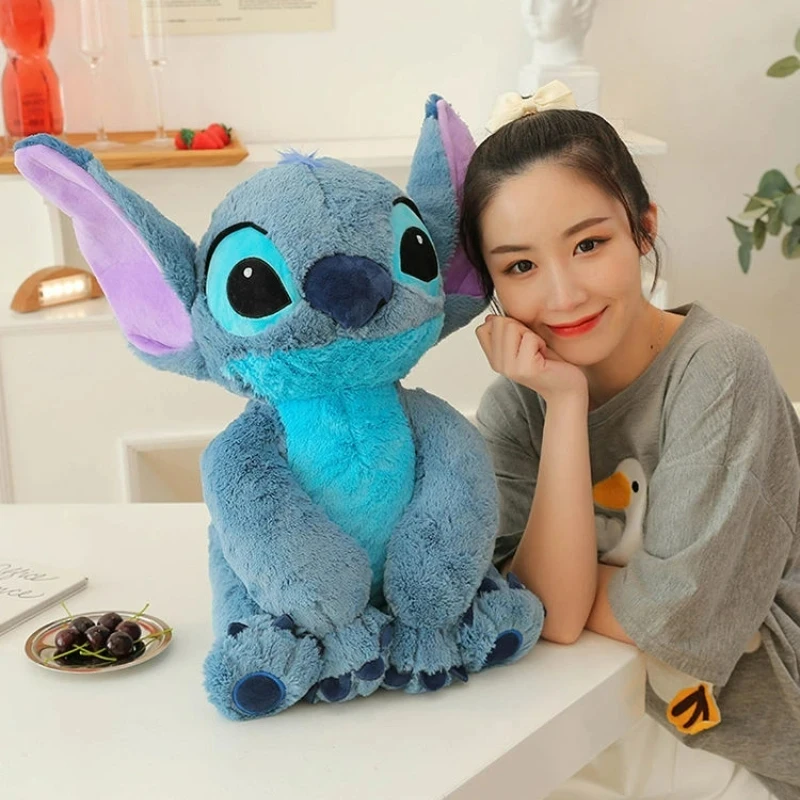 

25cm-80cm Disney Giant Size Lilo&Stitch Plush Stuffed Doll Cartoon Animal Couple Sleeping Pillow Softmaterial Customized Gift