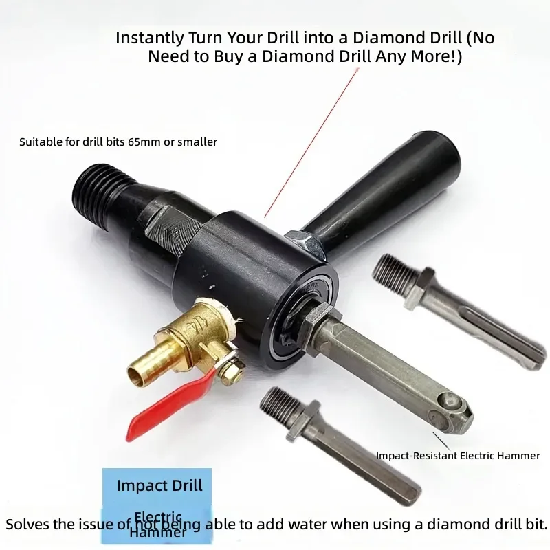 for Round Shank Impact Drill SDS-PLUS Conversion Head for Water Drilling Rig Electric Hammer to Water Drill Water Injector