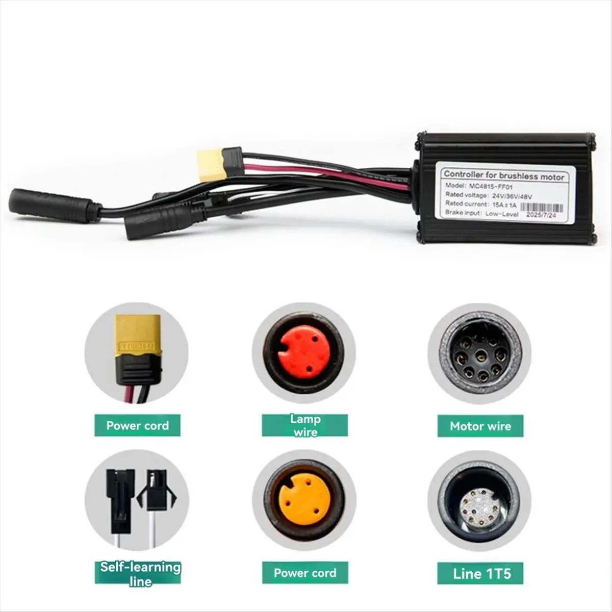 

(AIMA) 24v/36v/48v E-Bike Controller 15A Three Mode Waterproof Controller 250w and 350w Brushless Geared Motors