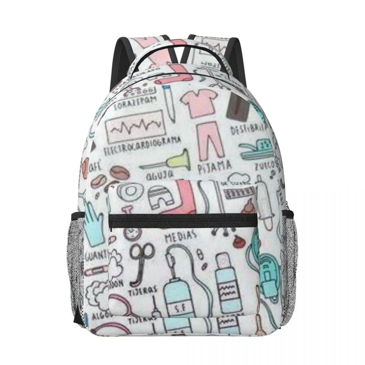 Enfermera En Apuros Doctor Nurse Medical Backpacks Boys Girls Bookbag School Bags Portability Travel Rucksack Shoulder Bag