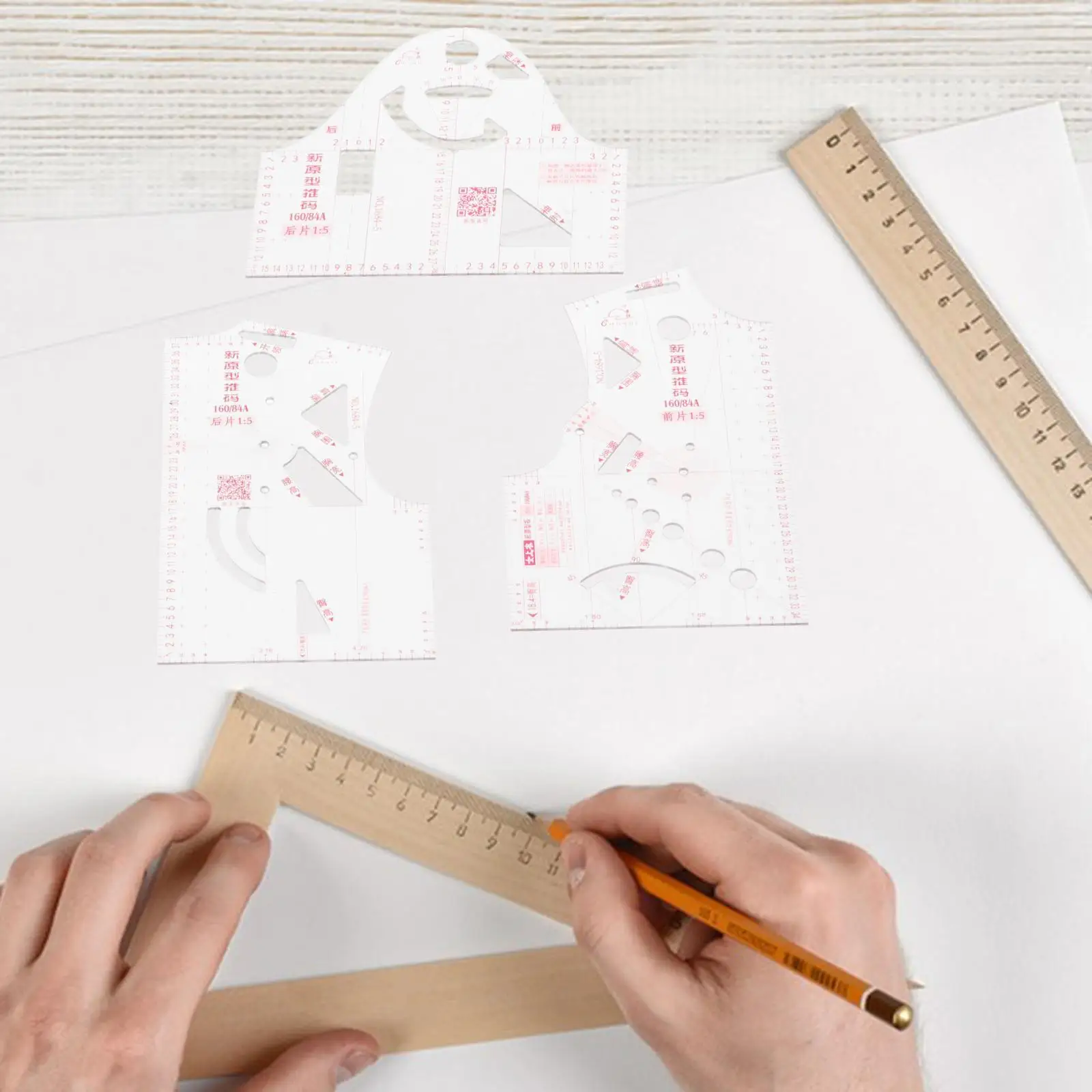 1:5 Clothing Design Ruler Clothes Drawing Clothing Prototype Ruler Pattern Making Measuring Ruler Fabric Tailor Sewing Tools