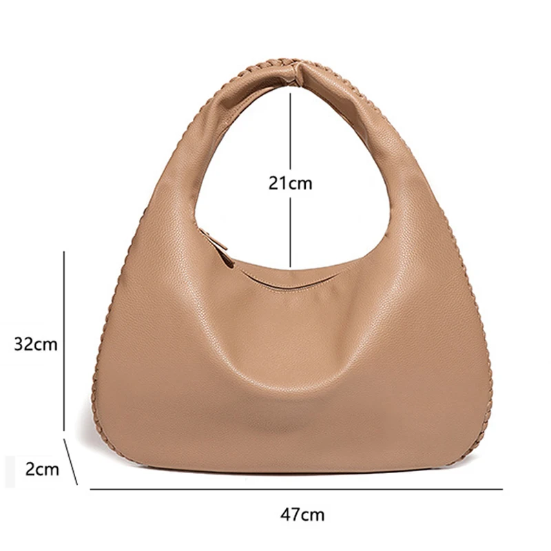 New Large Capacity Crescent Bag Fashion Moon Axillary Dumpling Bag High Quality Leather Women\'s Shoulder Underarm Bag