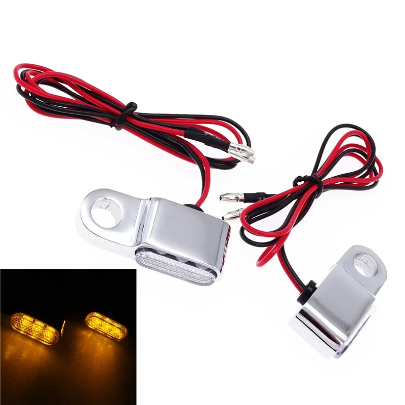 

Universal Motorcycle Turn Signal Lights 3 LED Amber Indicators Waterproof Handlebar Blinker Lamps Accessories 12V