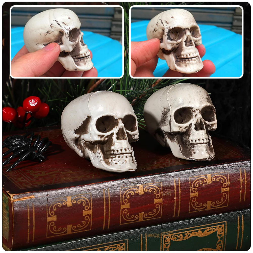 

8 Pcs Skull Props Halloween Dining Room Table Decor Ornament Mini Decorations Plastic Small Skulls Crafts Head