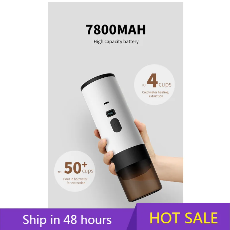 

POWER LEAPOne Click Portable Espresso Coffee Machine Small Travel Electric Rechargeable Individual Handheld Coffee Maker