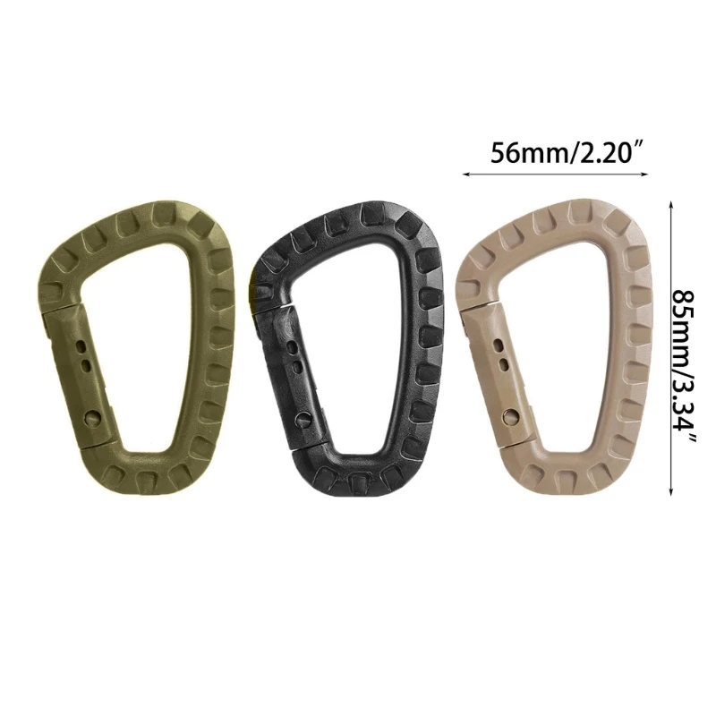 Y1UB Chiến Thuật Carabiner D Nhẫn Lò Xo Bánh Răng Kẹp Carabiner Nhanh Móc Nhựa