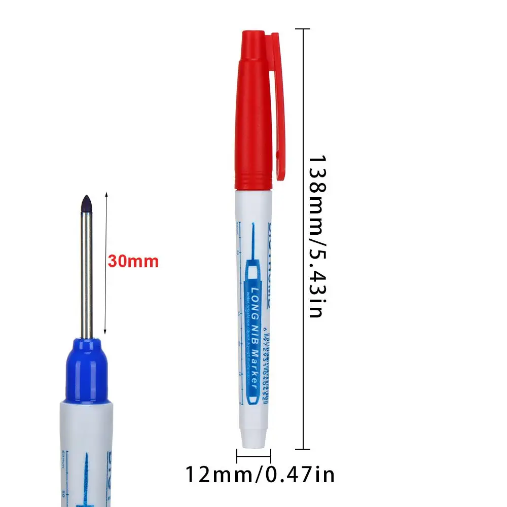 유용한 다목적 공예품 긴 헤드 마커, 목수 펜, 깊은 구멍 마커 펜, 마크 도구, 30mm