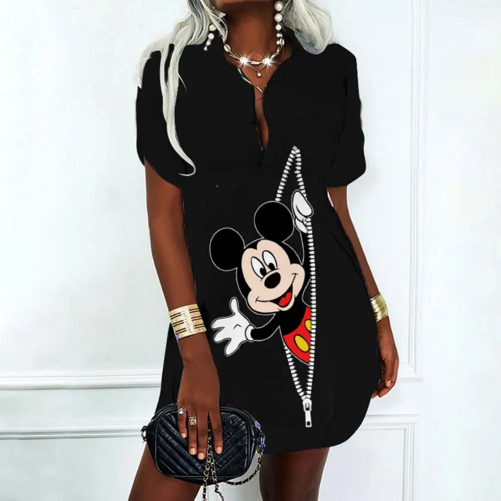 Fashion Summer Dresses Woman 2022 Offer Y2k Minnie Mouse Elegant Women's Dresses for Party 2022 Vintage Dress Disney Mickey Sexy