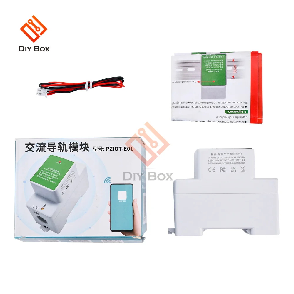 AC Single Phase Din Rail WIFI Power Meter Energy Wattmeter Electric Consumption Meter Work With Tuya 110V 220V 50/60Hz