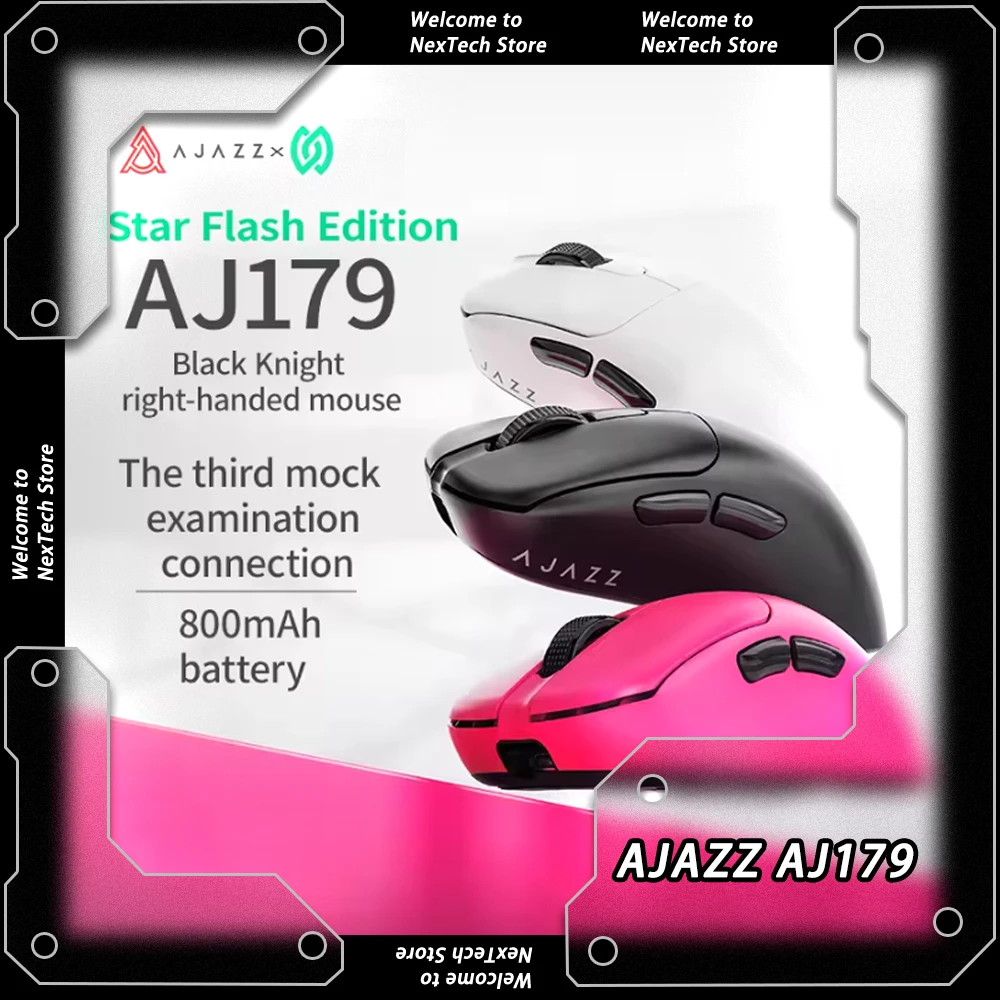 AJAZZ AJ179 NL NLP PAW3311/3395 Трехрежимная мышь ближнего звена Легкая мышь для киберспорта Магнитная зарядная база Эргономичная игра на заказ