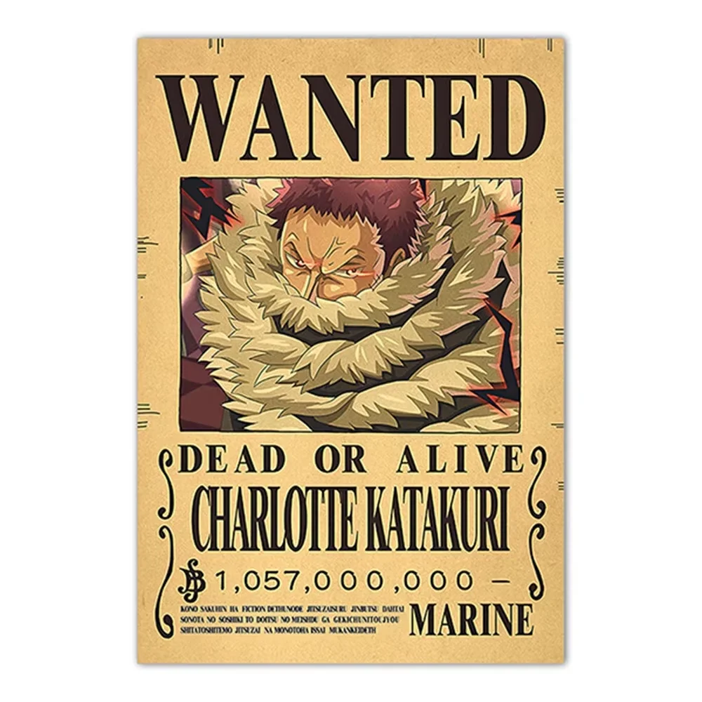 One Piece New Bounty Anime Wall Order New Bounty Retro Canvas Painting Bar Cafe Restaurant Decoration Painting Stickers - view 2