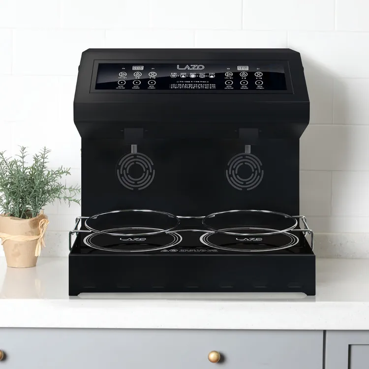 

Dual Slot Electric Korean Noodle Induction Cooker Glass Cover Self-Service Cookware Heat Resistant for Offices Hotels