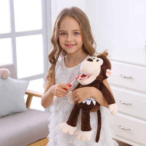 Imagen 2 del producto Juguetes de peluche dentales para cepillar los dientes, modelo de enseñanza, Animal bonito, juguete educativo para niños, decoración clínica de dentista, regalos dentales