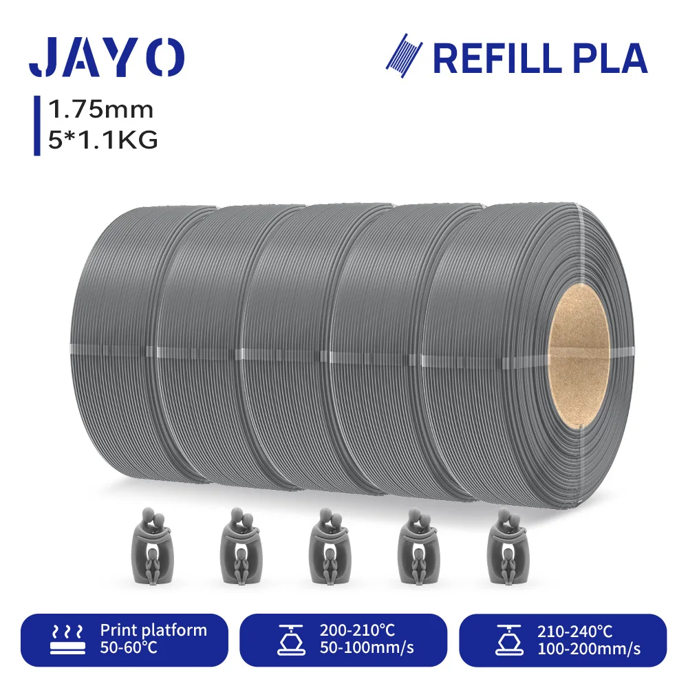 JAYO 5,5KG 3D PLA/PETG/PLA+ Drucker Nachfüll-Filament 1,75mm Ohne Spule 3D-Drucker Filament für 3D-Drucker & 3D-Stift Nachfüll-Filament
