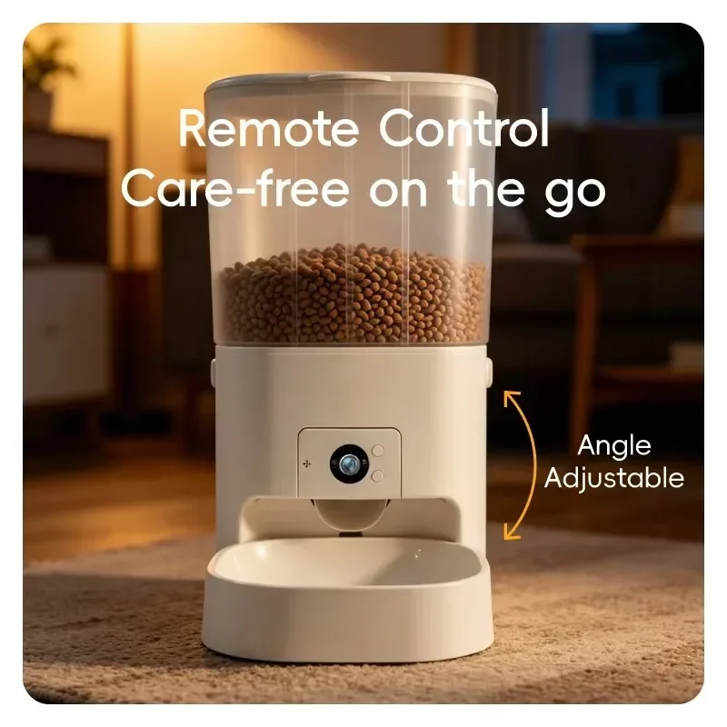 6L WiFi Pet Automatic Feeder With HD Camera Real Time Video View Intercom Timed Remote Control Smart Dog Cat Feeding Dispenser