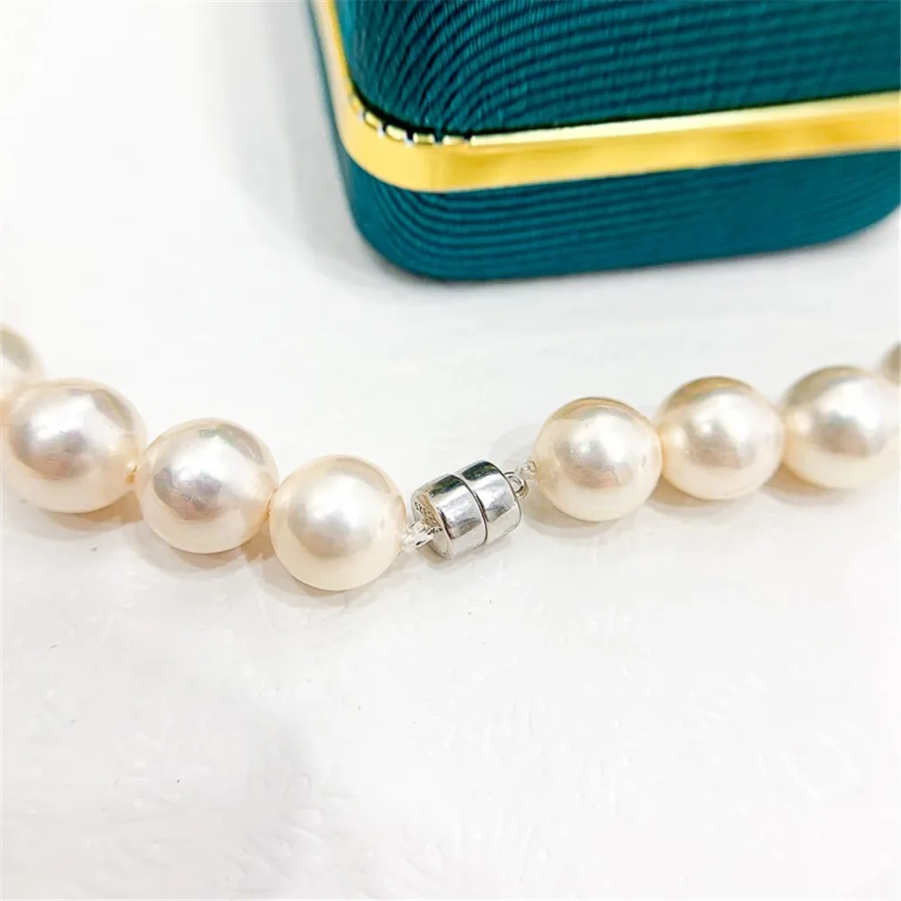 DIY Pearl Accessories Small S925 Sterling Silver Single Breasted Suction Stone Buckle Bracelet Necklace Sweater Chain Buckle