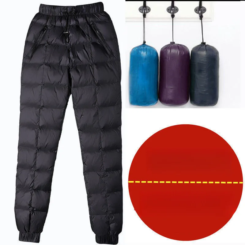 Couple White Duck Down Pants Waterproof Winter Windproof Outdoor Sports Cycling Snow Sports, Hiking, Camping, Fishing warm pant