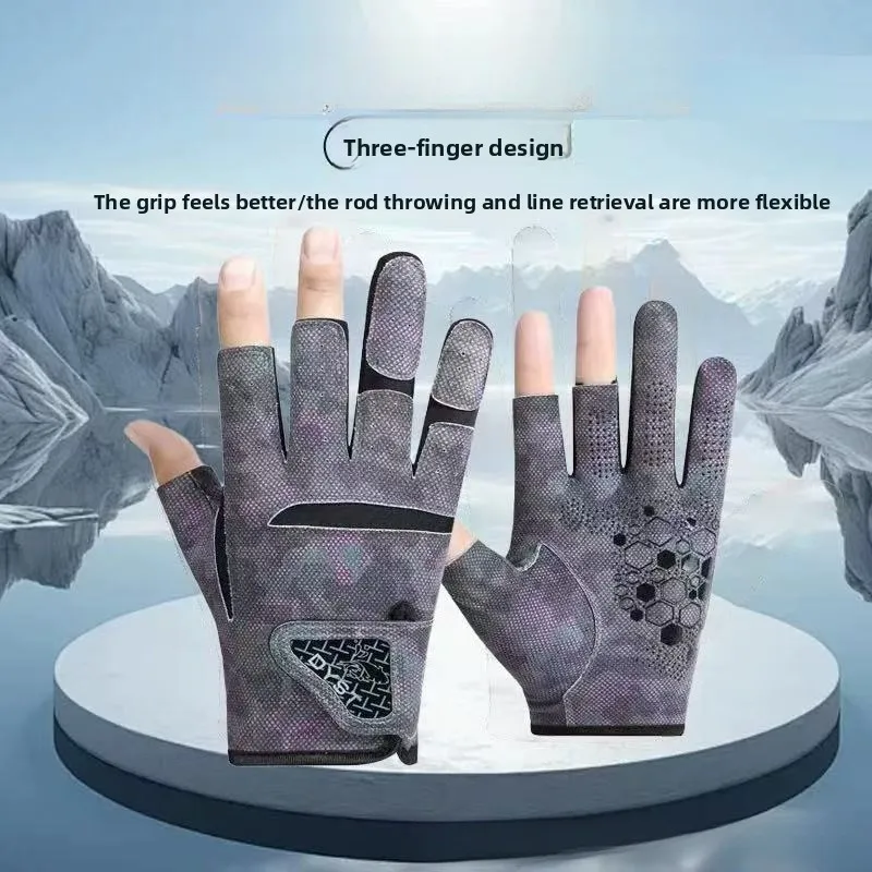 

Outdoor Fishing Gloves Professional Men's Lure Fishing Gloves Sun Protection Wear Resistant Anti-slip Breathable Fishing Gloves