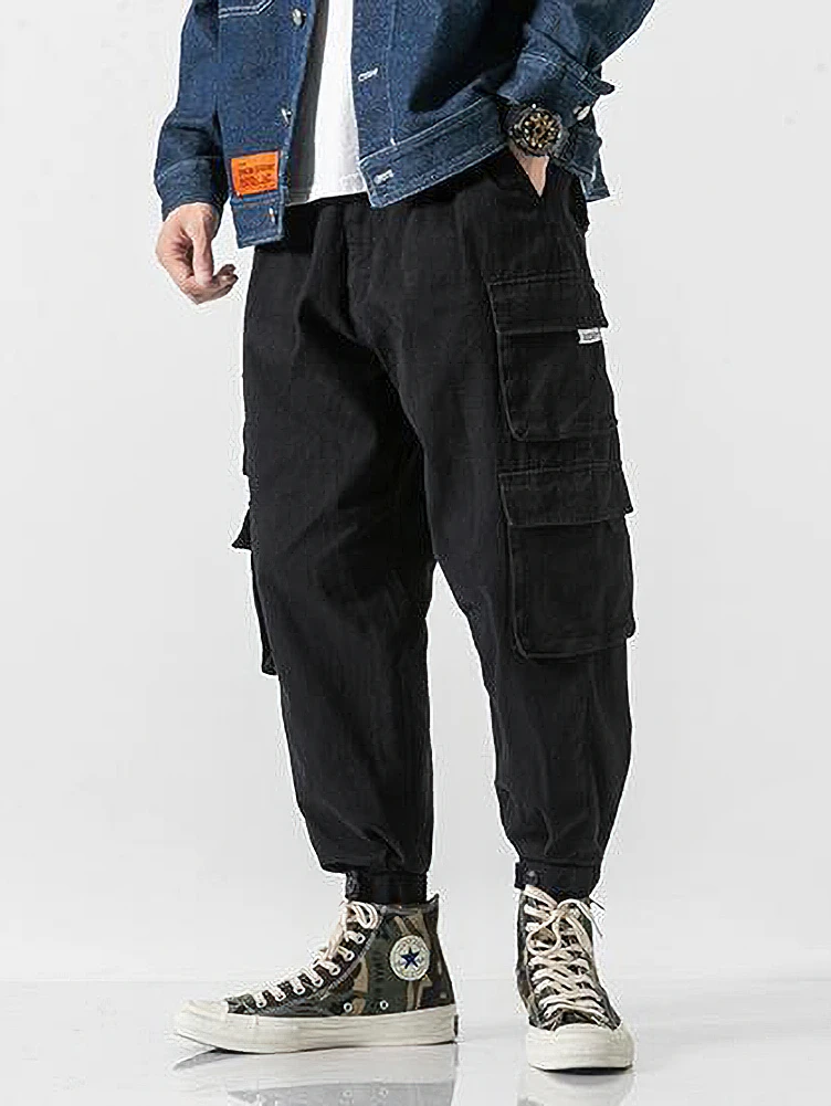 Koreanische Streetwear Cargo Jogginghose für Herren, Lässige Sport-Knöchellange Hose, Modische Sweathose für Männer – Detail 5