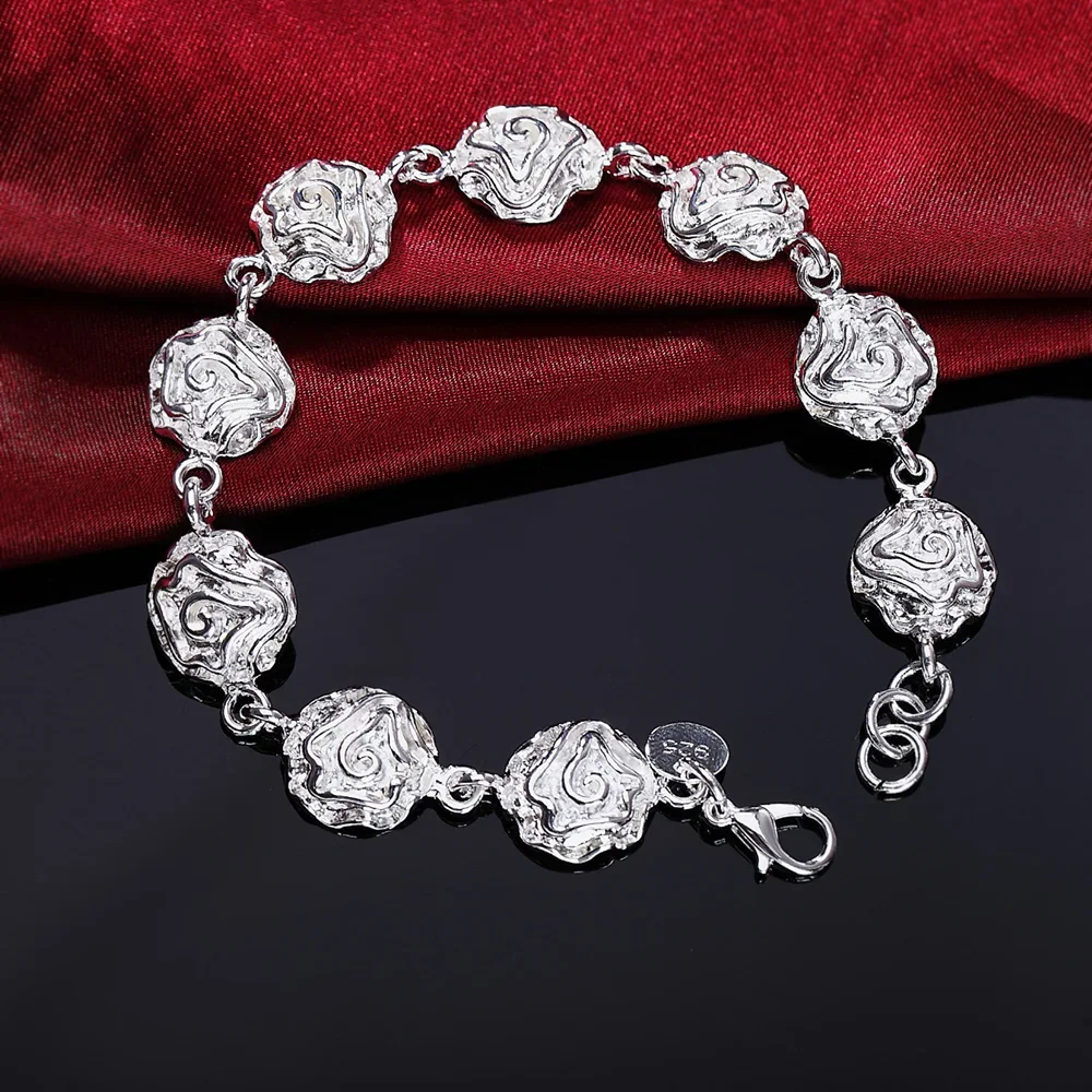 Feines, edles 925er-Sterlingsilber-Armband mit massiver Kette für Damen und Herren, Charm-Party-Geschenk, Hochzeit, Party, Modeschmuck