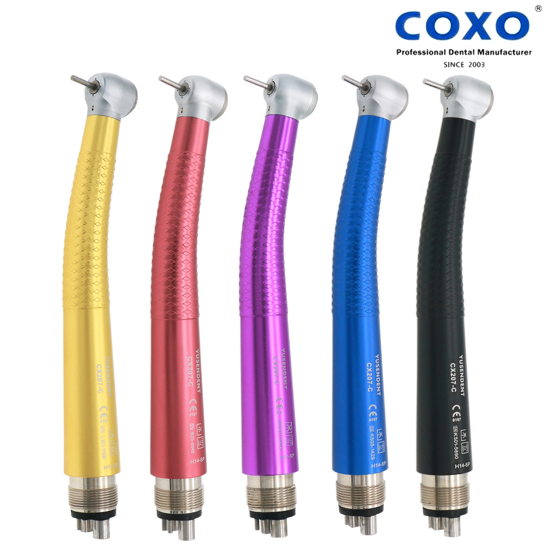 

Colorfu COXO YUSENDENT High Speed Handpiece Standard Head 4 Hole CX207-C M4 Air Turbine Ceramic Bearings For PANA MAX NSK