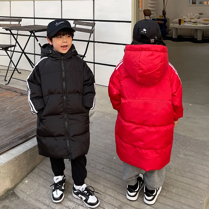 Boys Down Coat Jacket Cotton Outerwear Windbreak 2023 Vintage Thicken Velvet Winter Warm Ski Outfits Children\'s Clothing