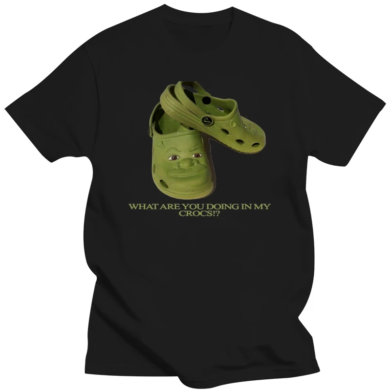 What Are You Doing In My Shrek Crocs T Shirt Men Women Summer Fun Pattern Printing Short Sleeve Tops College Pop T-shirt Man New