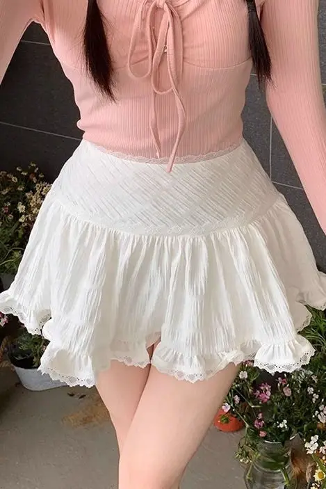 Sweet White Skirt for Women Anti-exposure Ballet Style Skirt A
