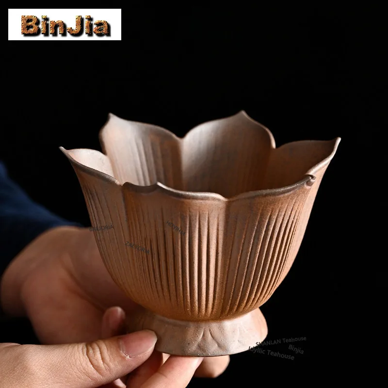 BAEJORIA Crude Pottery Lotus Flower Jianshui Tea Cup Wash Writing-brush Washer Water Washing Slag Tank Chaxi Accessories Craft