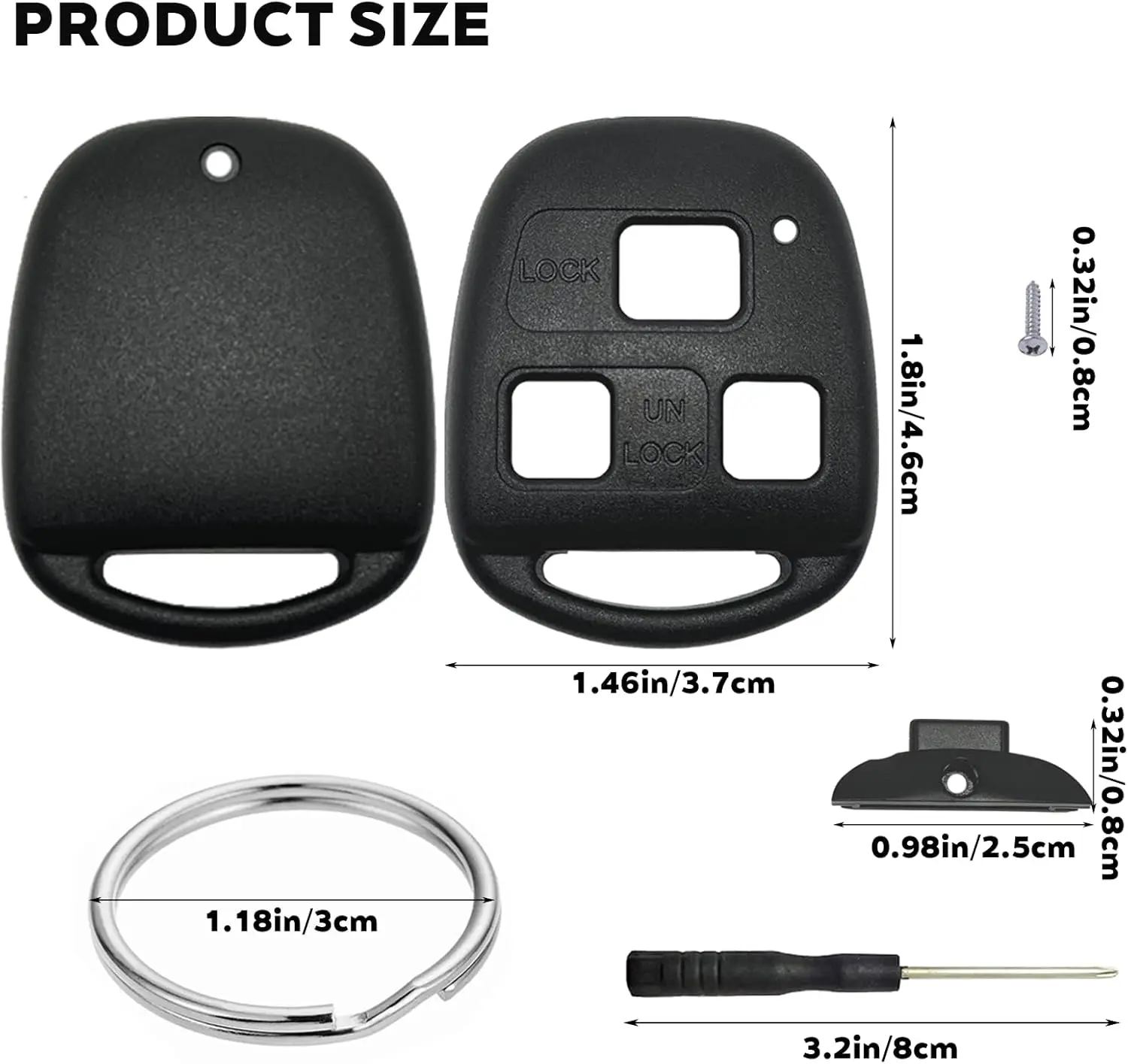 2 Pack Key Fob Shell Fits for toyota Lexus RX350 RX330 RX300 RX400h RX450h ES300 ES330 GS300 GS400 GS430 GX470 Cover Replacement