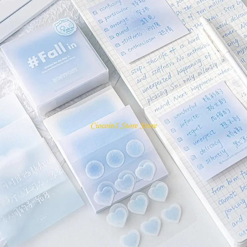 Adhesive Memos Pad Lovely Sticky Note Simple Note Pads Dreamy Gradient Colored Writing Pad School Office Accessories