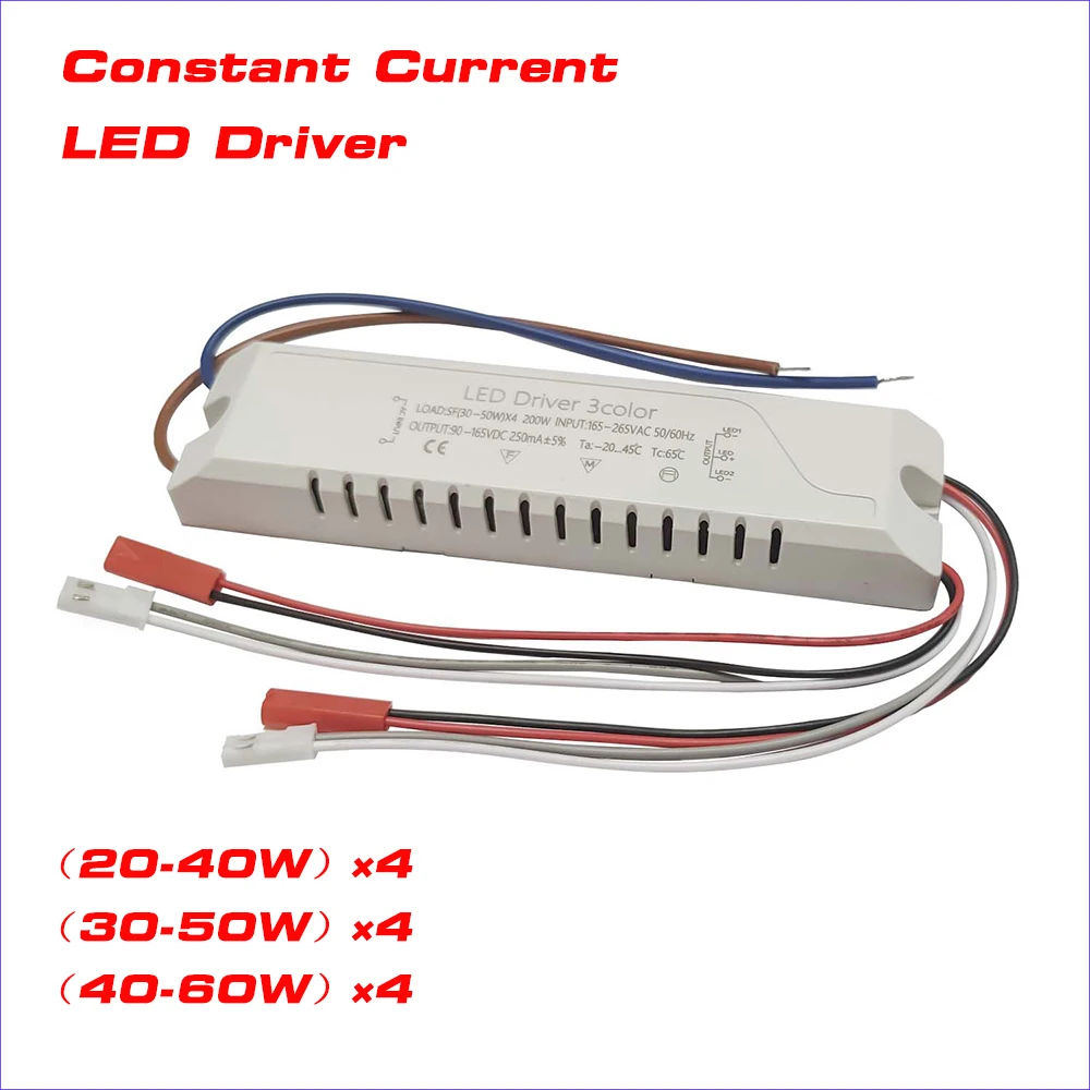 teto fonte de alimentacao led driver cor dupla transformadores de iluminacao 220ma 2040w 4060w smd pcb ac 165265v 01