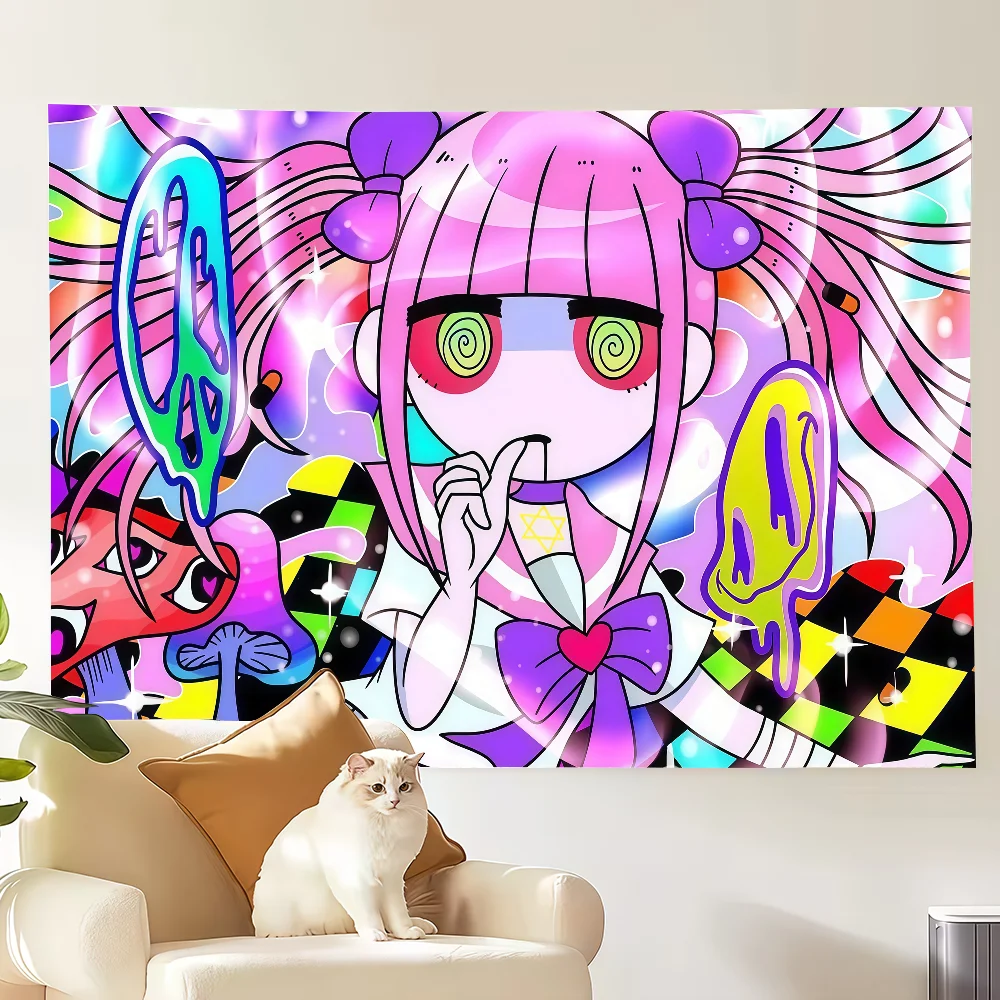 Kawaii M-Menhera C-Chan flag Decoration Art Picnic Party Home Hanging Camping Outdoor Party Banner