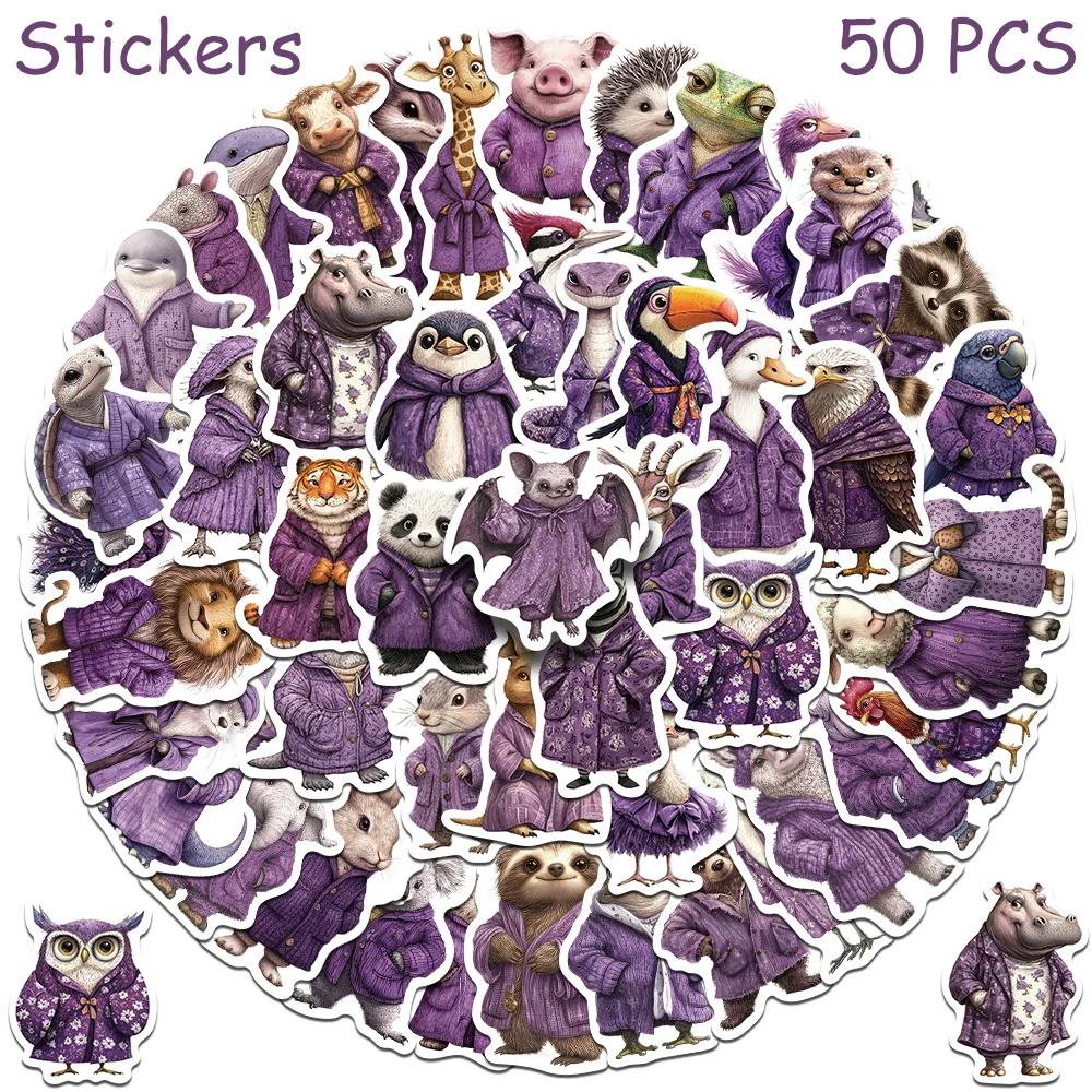 

50pcs Retro Cartoon Animals Stickers Decals For Phone Refrigerator Scrapbook Skateboard DIY Aesthetic Stickers Kids Toys Gifts