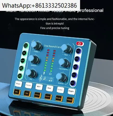 M8 Live Sound Card Sound board Sound Effect Board Mixer for Live Broadcast, K Songs, Live Recording, Home KTV