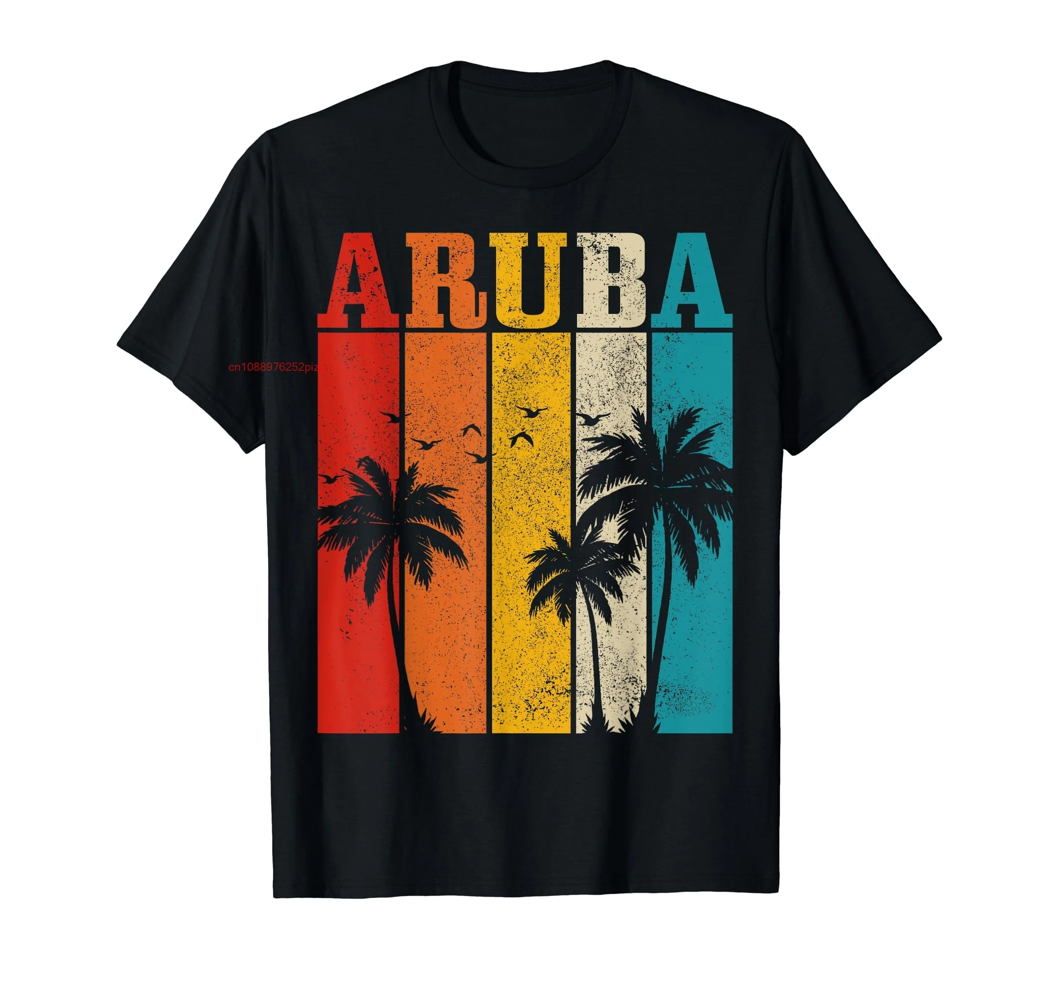100% хлопок Aruba винтажная сувенирная футболка для серфинга пальмовых деревьев для мужчин и женщин унисекс Футболки размер S-6XL