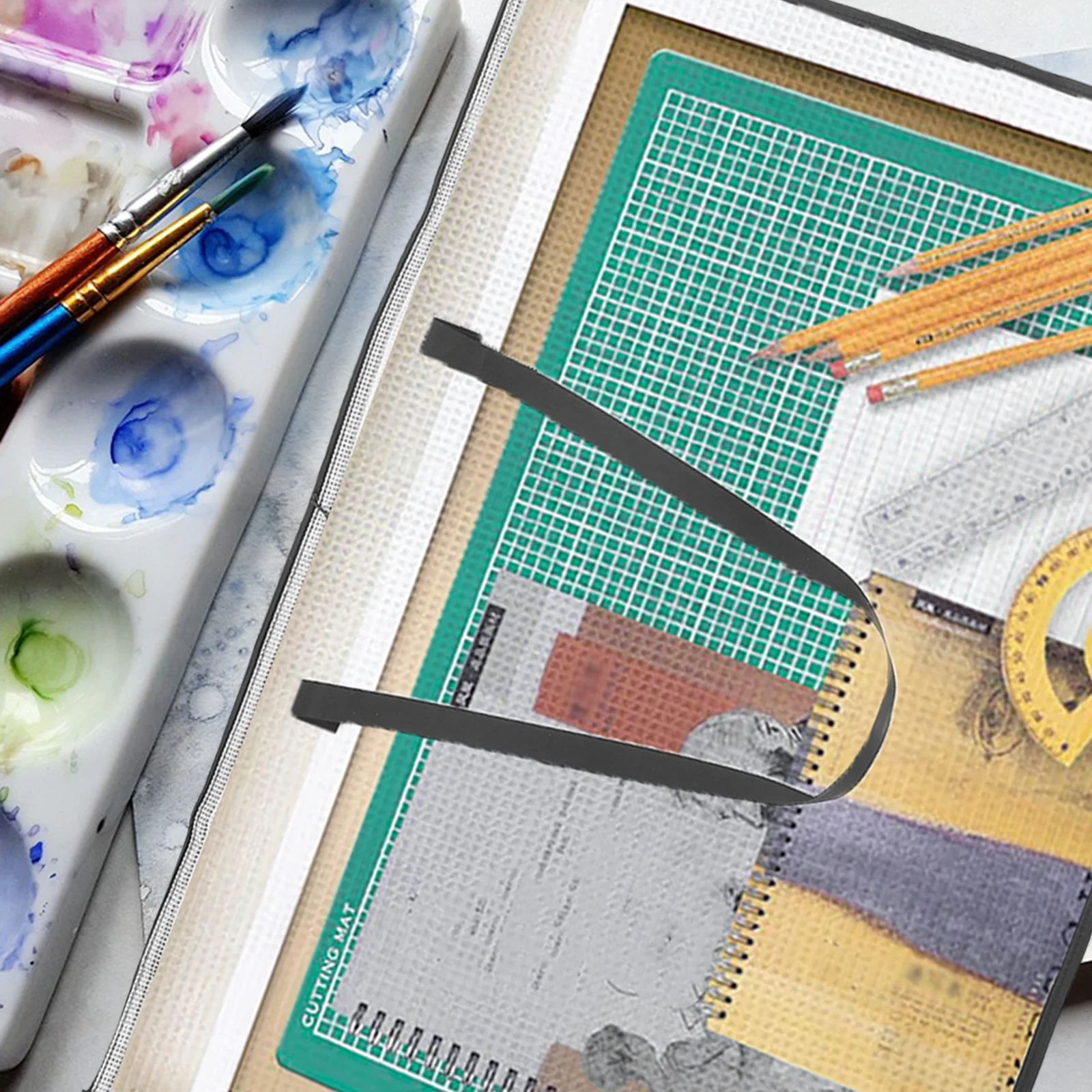 

2pcs File Bag Large Capacity Transparent Handheld Storage For Artwork Documents Poster Organizer Portable Art Supply Carrier