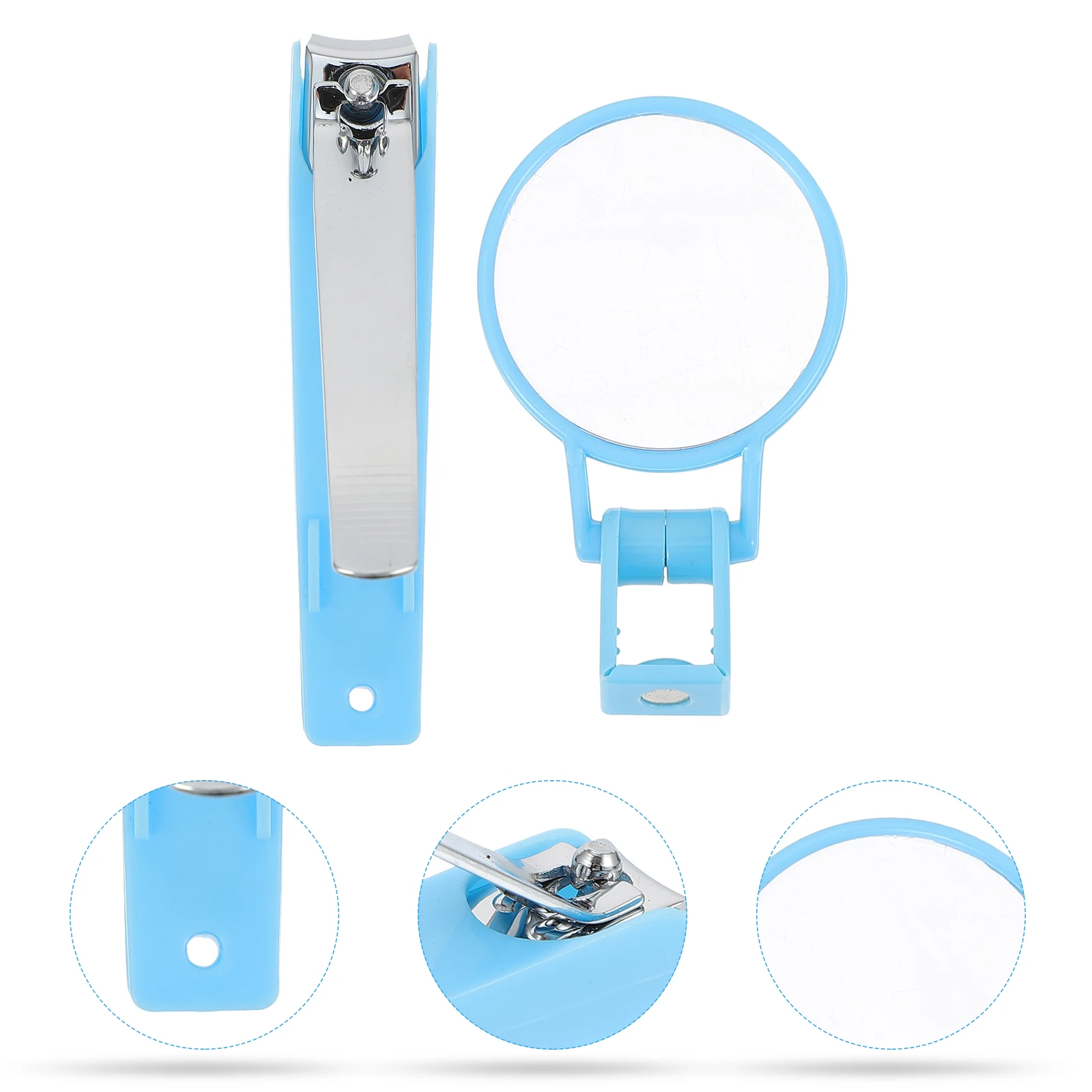 

2 Pcs Clippers Magnifier Mess Free Toenail Cutters Nail Clippers With Magnifier Carbon Steel Durable Comfortable Portable